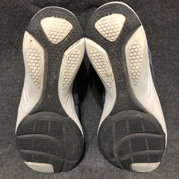 Clarks Wave Walk Shoes Womens 9.5 Blue Suede Leather Sneaker Lace Up Waterproof - Picture 8 of 12